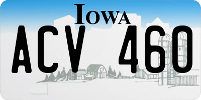IA license plate ACV460