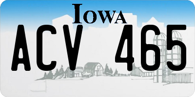 IA license plate ACV465