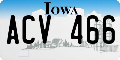 IA license plate ACV466