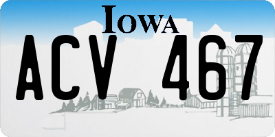 IA license plate ACV467
