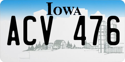 IA license plate ACV476