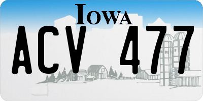 IA license plate ACV477