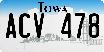 IA license plate ACV478