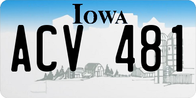 IA license plate ACV481