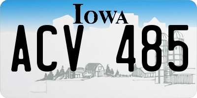 IA license plate ACV485