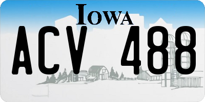 IA license plate ACV488