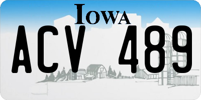 IA license plate ACV489