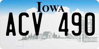 IA license plate ACV490