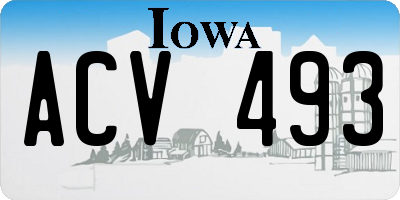 IA license plate ACV493