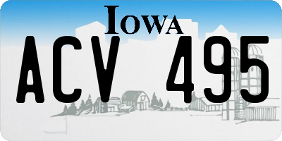 IA license plate ACV495