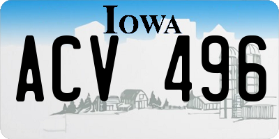 IA license plate ACV496