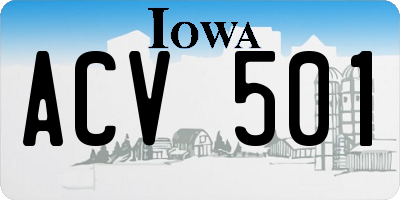 IA license plate ACV501