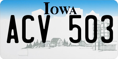 IA license plate ACV503