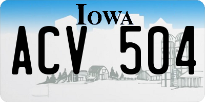 IA license plate ACV504