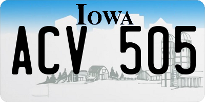 IA license plate ACV505