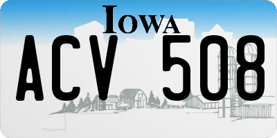 IA license plate ACV508