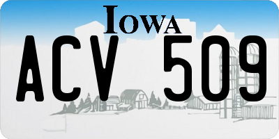 IA license plate ACV509