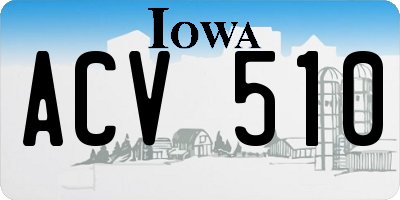 IA license plate ACV510