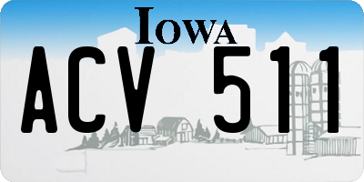 IA license plate ACV511
