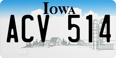 IA license plate ACV514