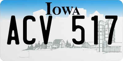IA license plate ACV517