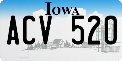 IA license plate ACV520