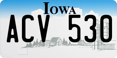 IA license plate ACV530