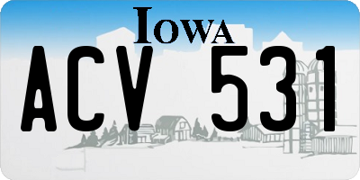IA license plate ACV531