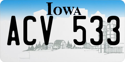 IA license plate ACV533