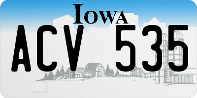 IA license plate ACV535