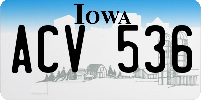 IA license plate ACV536