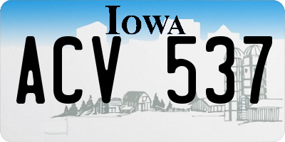 IA license plate ACV537
