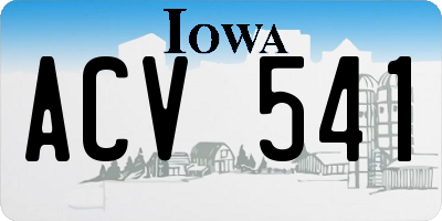 IA license plate ACV541