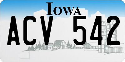 IA license plate ACV542