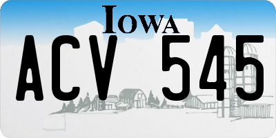 IA license plate ACV545