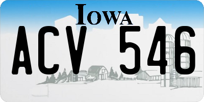 IA license plate ACV546