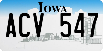 IA license plate ACV547