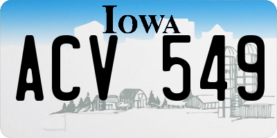 IA license plate ACV549