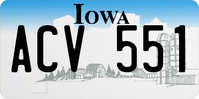 IA license plate ACV551