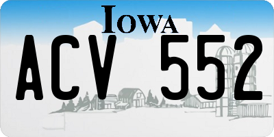 IA license plate ACV552