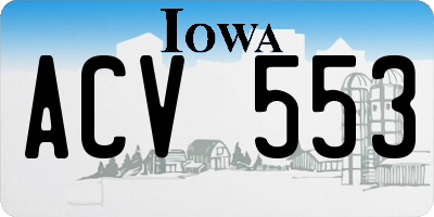 IA license plate ACV553