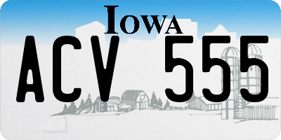 IA license plate ACV555