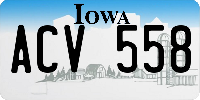 IA license plate ACV558