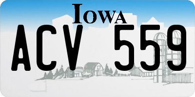 IA license plate ACV559