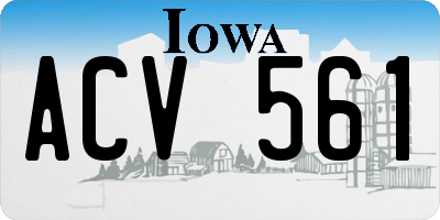 IA license plate ACV561