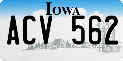 IA license plate ACV562