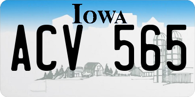 IA license plate ACV565