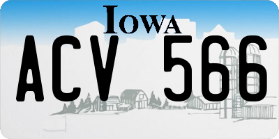 IA license plate ACV566