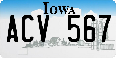 IA license plate ACV567