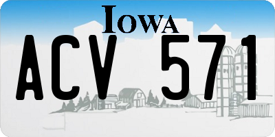 IA license plate ACV571